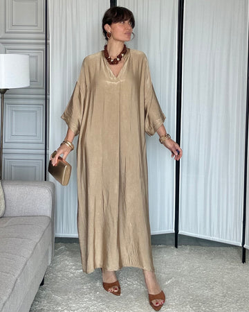 Abito Caftano Luxury in seta viscosa oro