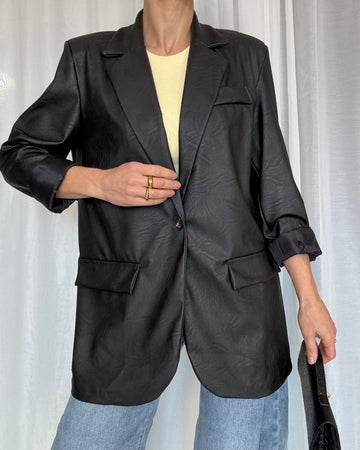 Blazer ecopelle nero