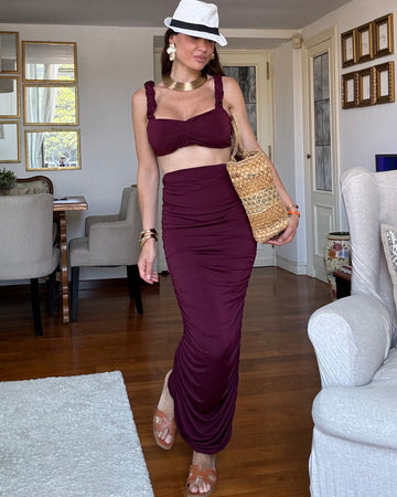Coordinato ibiza due pezzi wine red