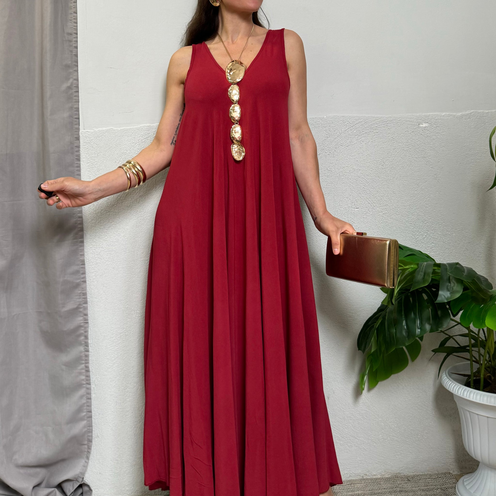 Abito Marrakech amaranto 100% viscosa