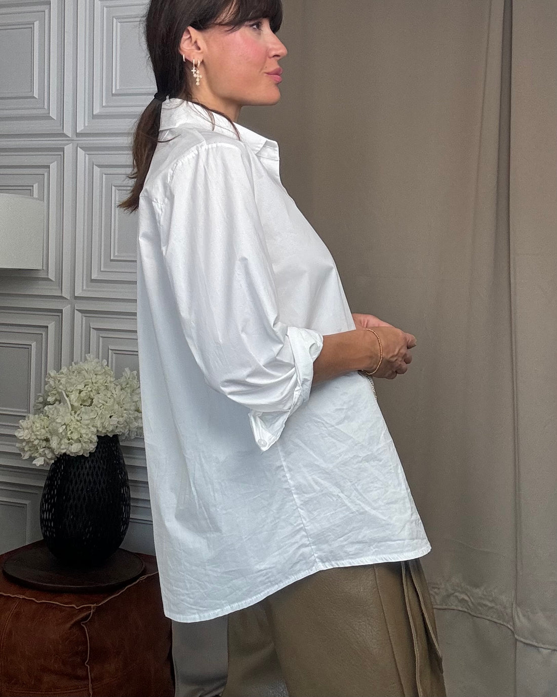 Camicia Maya oversize 100% cotone bianca