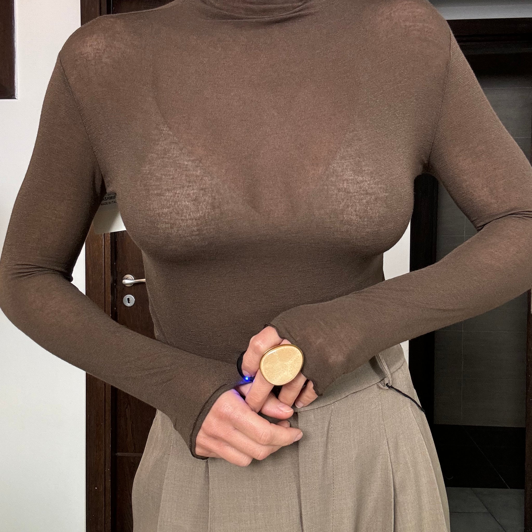 Maglia Kim misto cachemire marrone