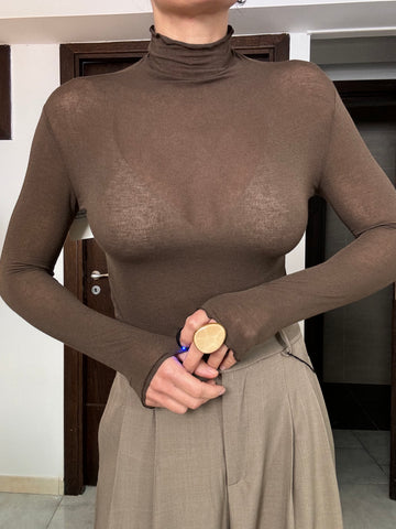 Maglia Kim misto cachemire marrone