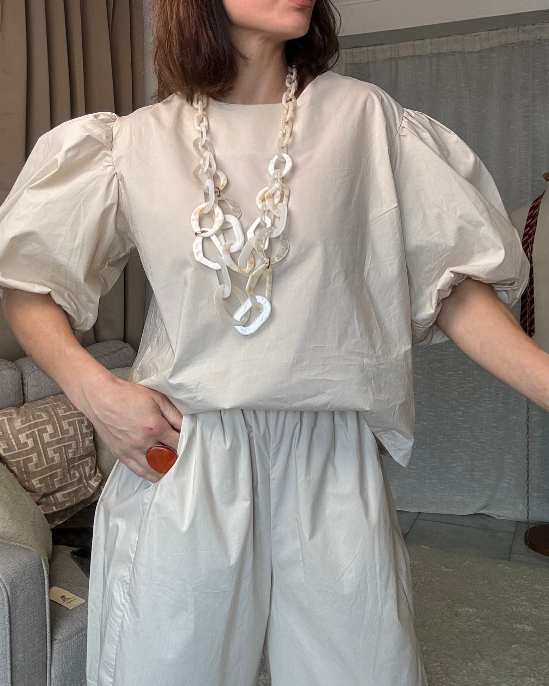 Coordinato Parisenne crema 100% cotone