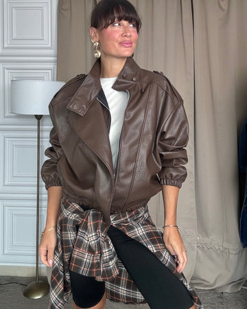 Bomber ecopelle cioccolato