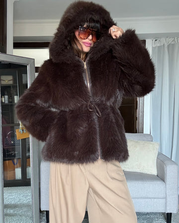 Eco pelliccia visone moro