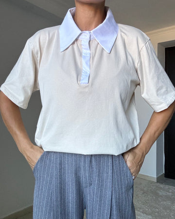 Polo cotone panna/burro