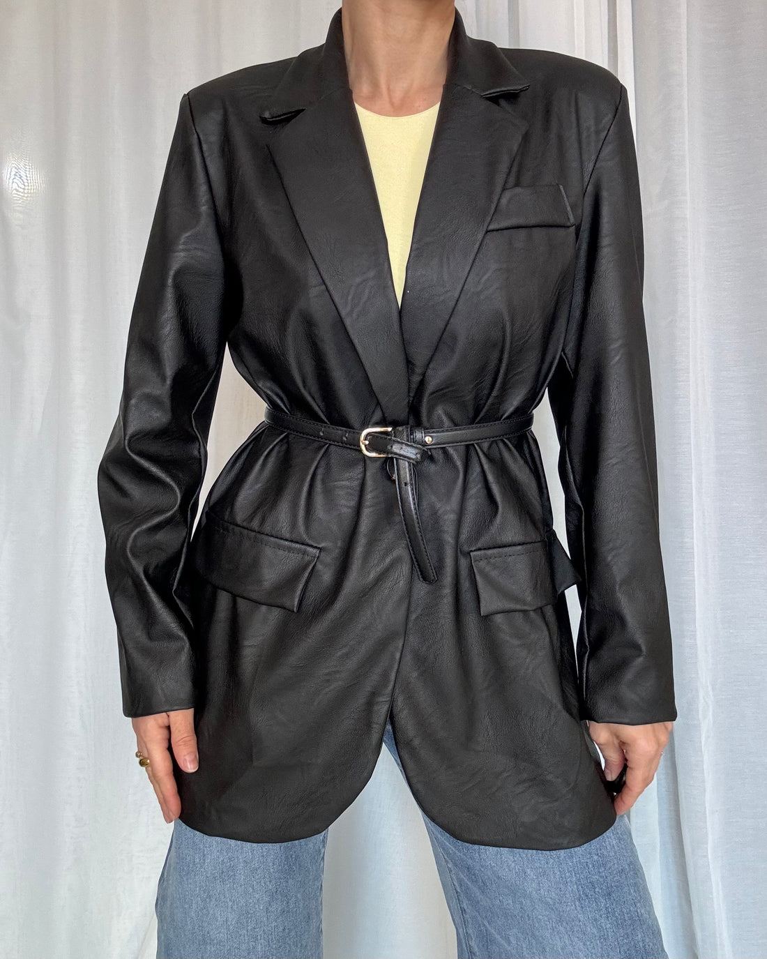 Blazer ecopelle nero