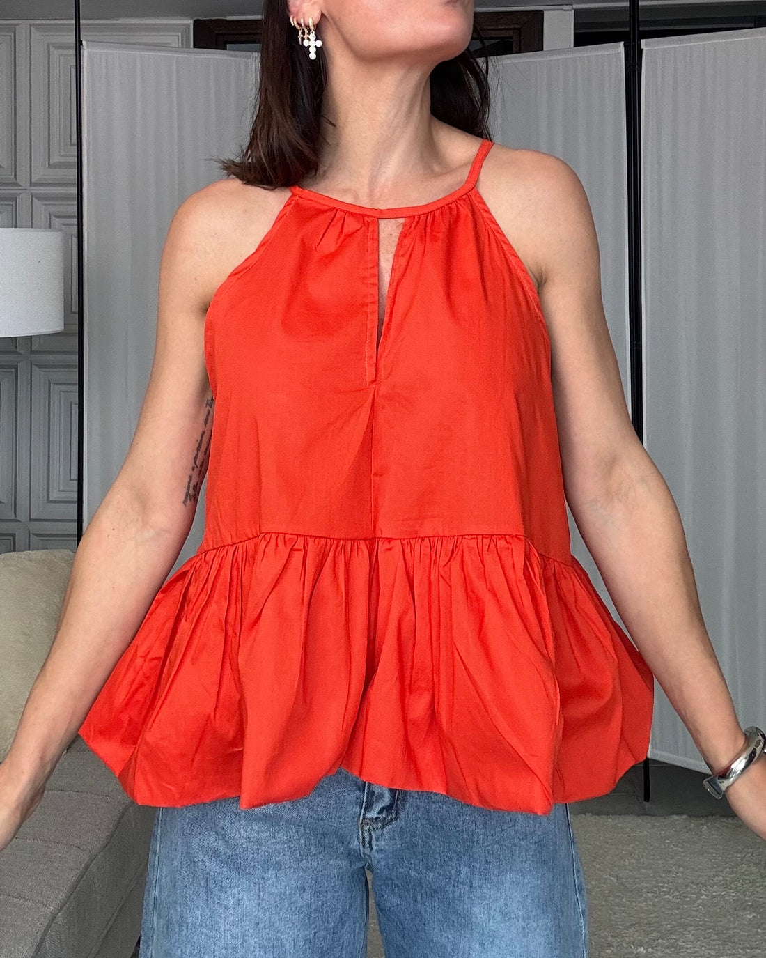 Top ballon 100% cotone orange
