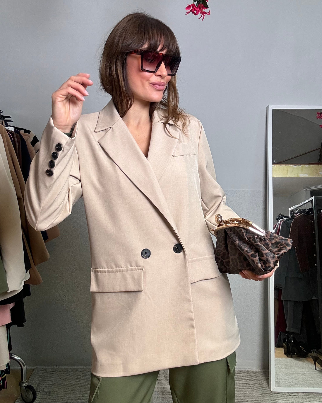 Blazer doppio petto crema