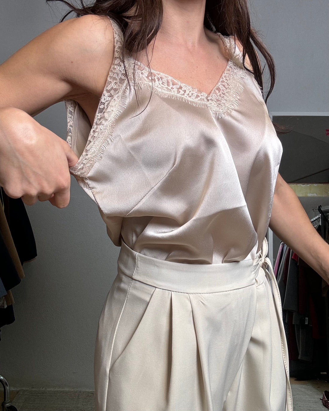 Sottogiacca simil seta curvy burro