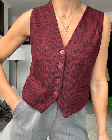 Panciotto velluto borgogna