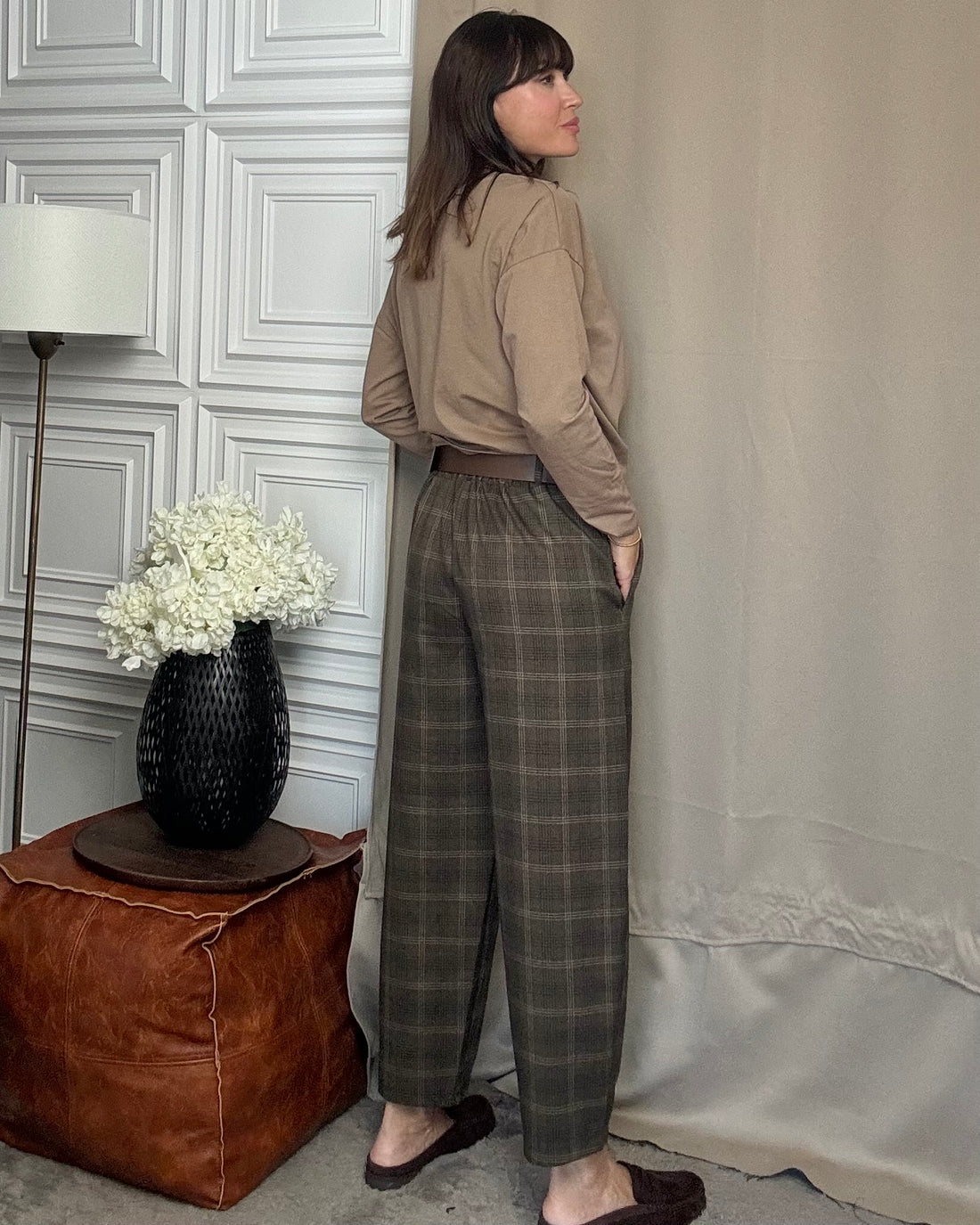 Pantalone principe di Galles in tessuto caldo