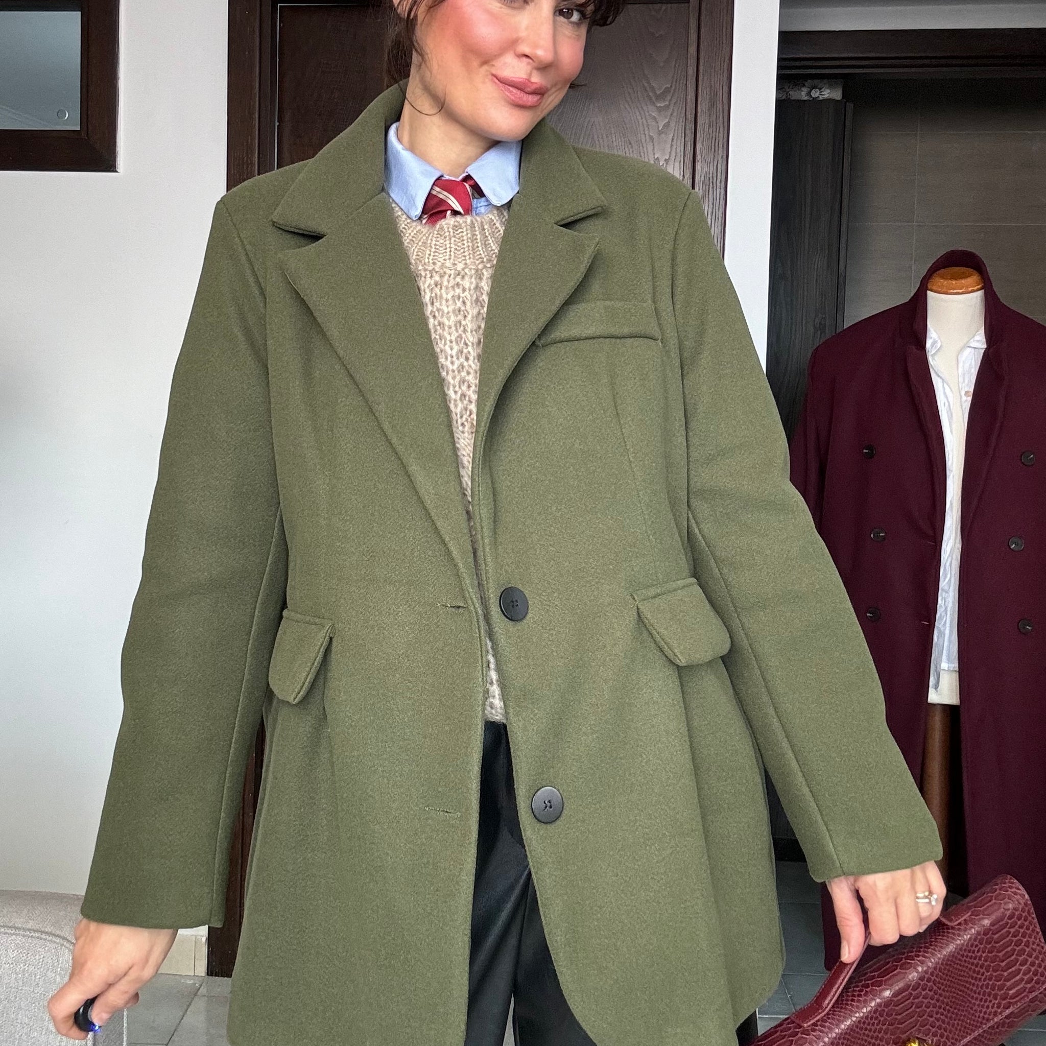 Blazer cappottino verde oliva