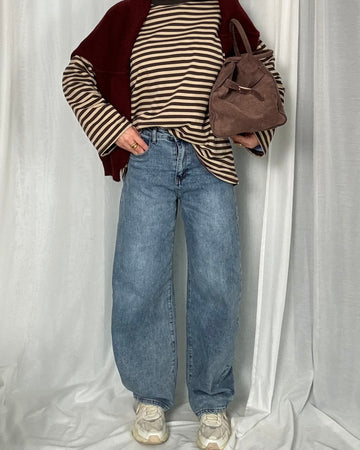 Jeans Ballon tela semi rigida