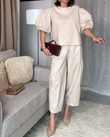 Coordinato Parisenne crema 100% cotone