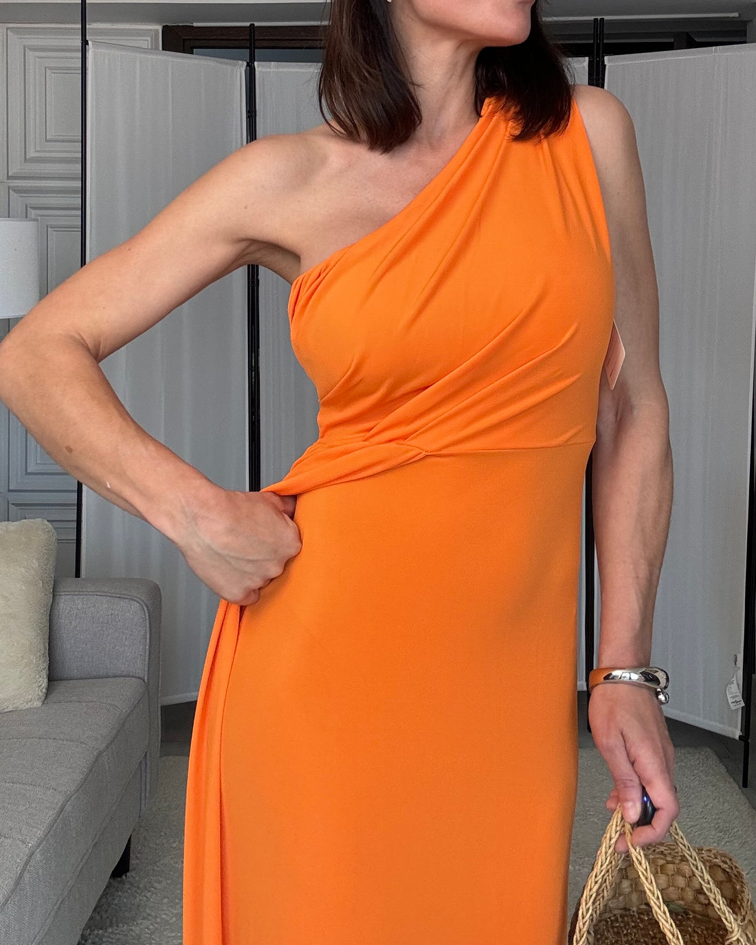 Abito mono spalla Atene orange