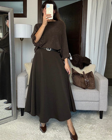 Gonnellone con cintura mezza campana testa di moro