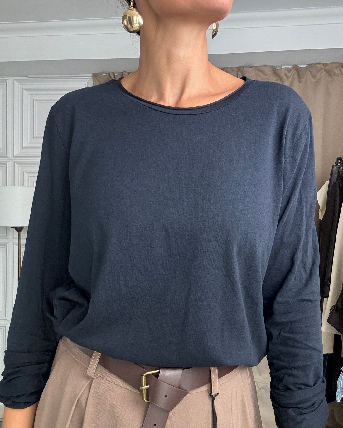 Maglia basic blu 100% cotone