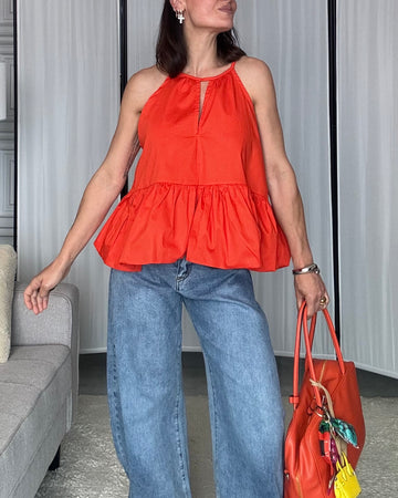 Top ballon 100% cotone orange