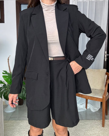 Tailleur Cloe con bermuda nero grafite