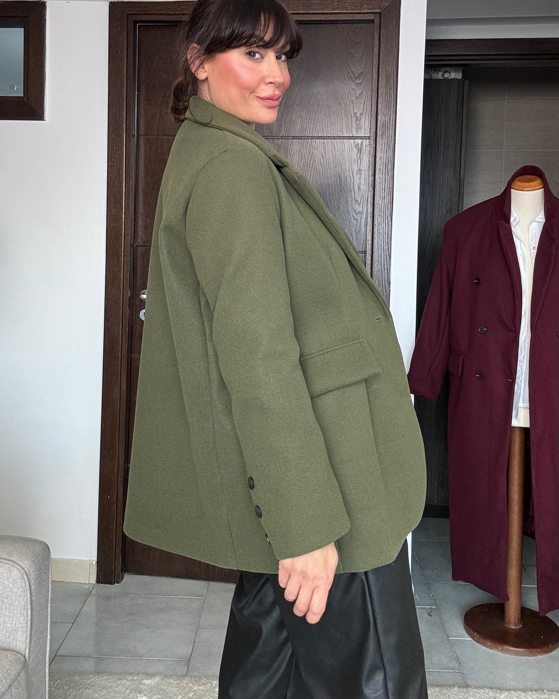 Blazer cappottino verde oliva