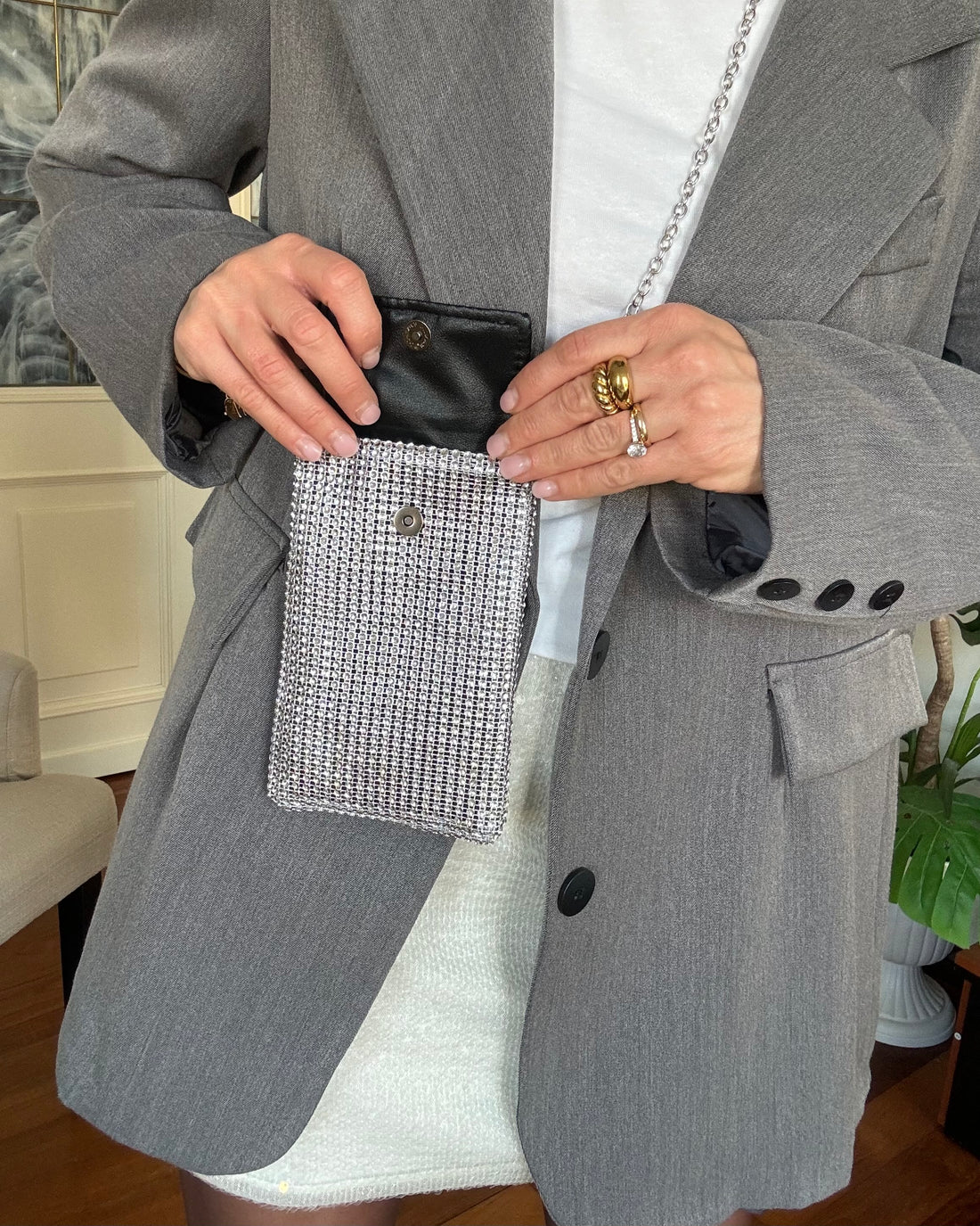 Porta cellulare Argento