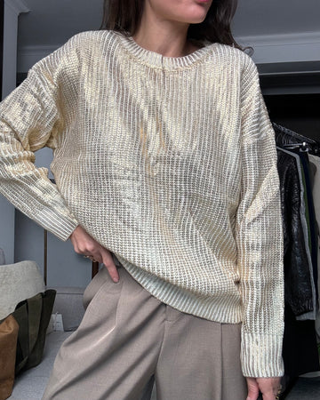 Pullover laminato oro