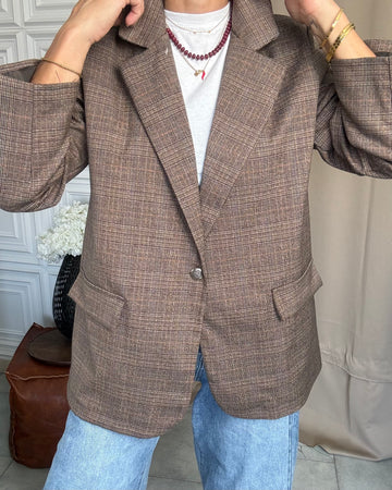 Blazer Principe di Galles in viscosa