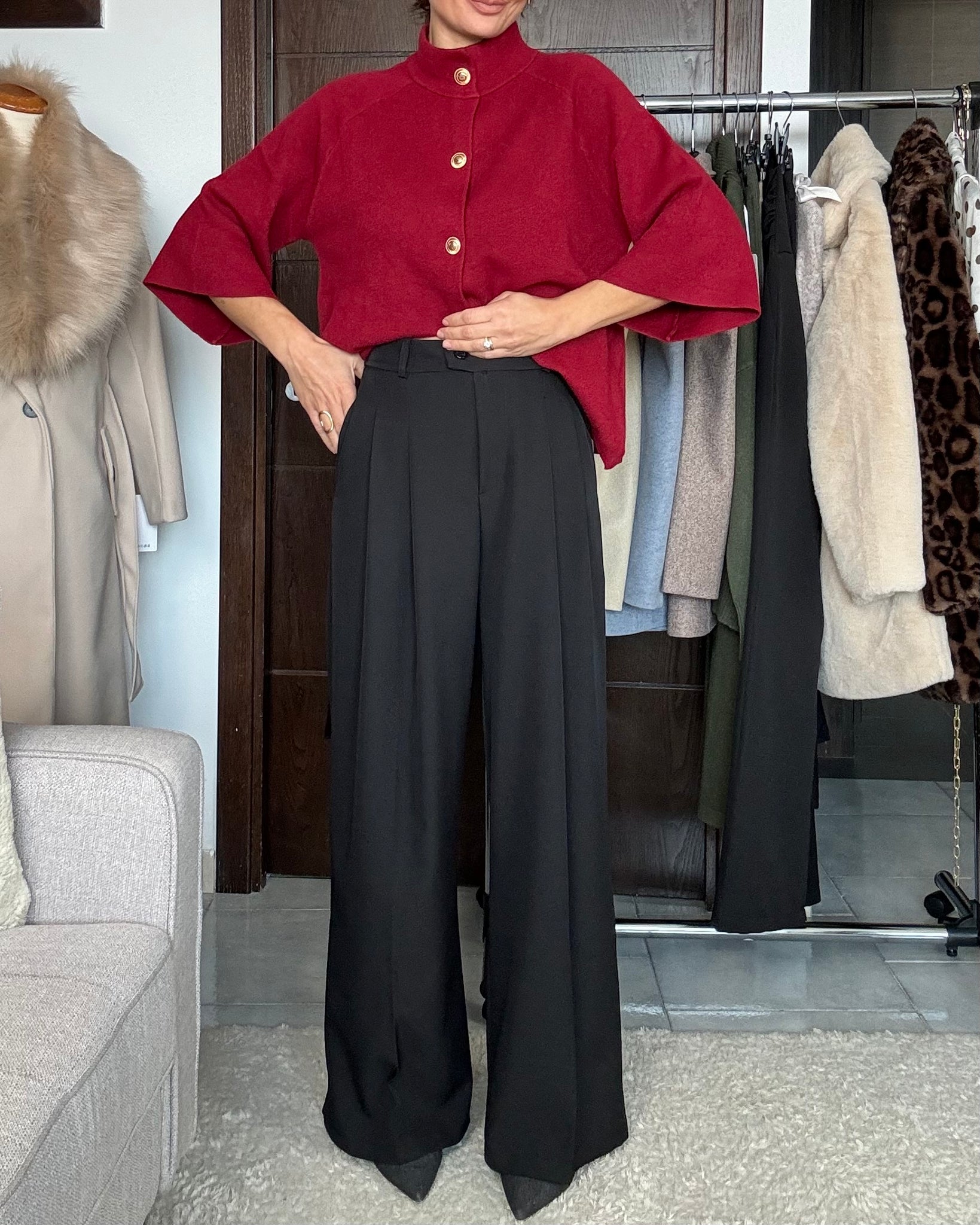 Pantalone classico fit uomo nero