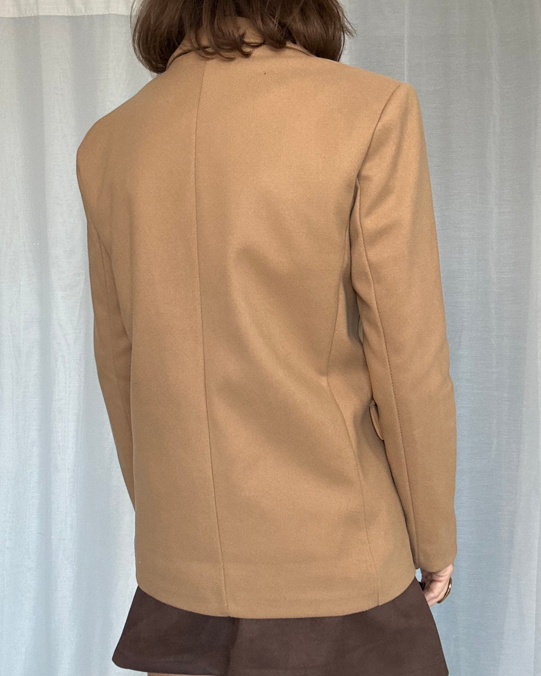 Blazer slim scamosciato primaverile  camel