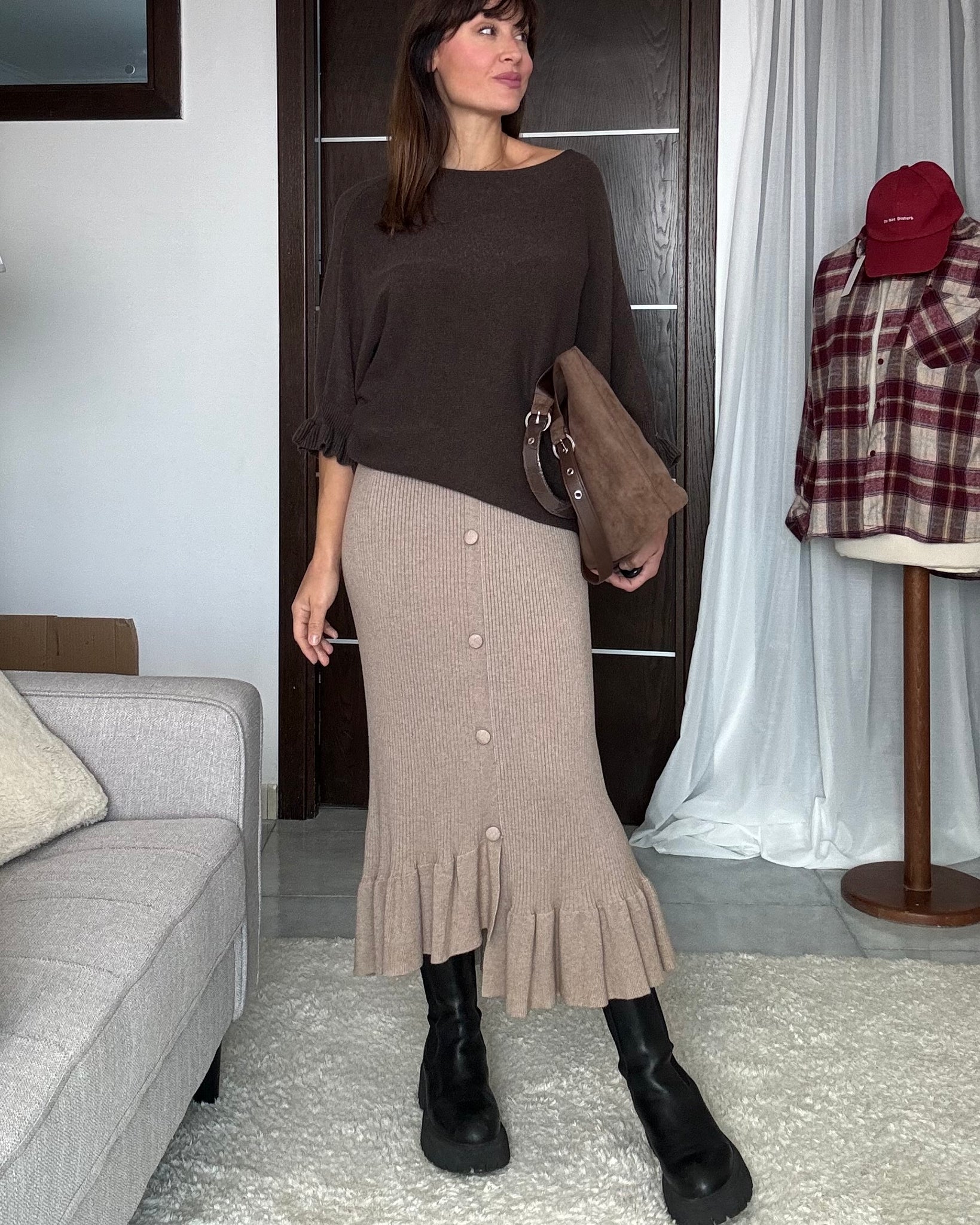 Gonna midi lanetta Camel