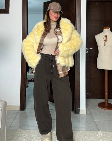 Jeans marrone ballon