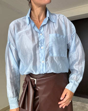Camicia organza azzurra