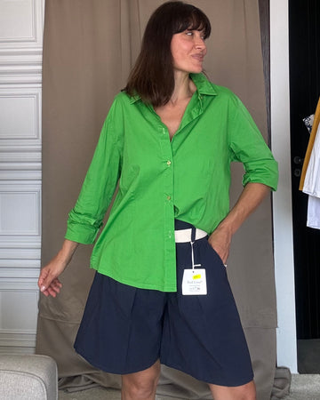 Camicia oversize 100% cotone verde