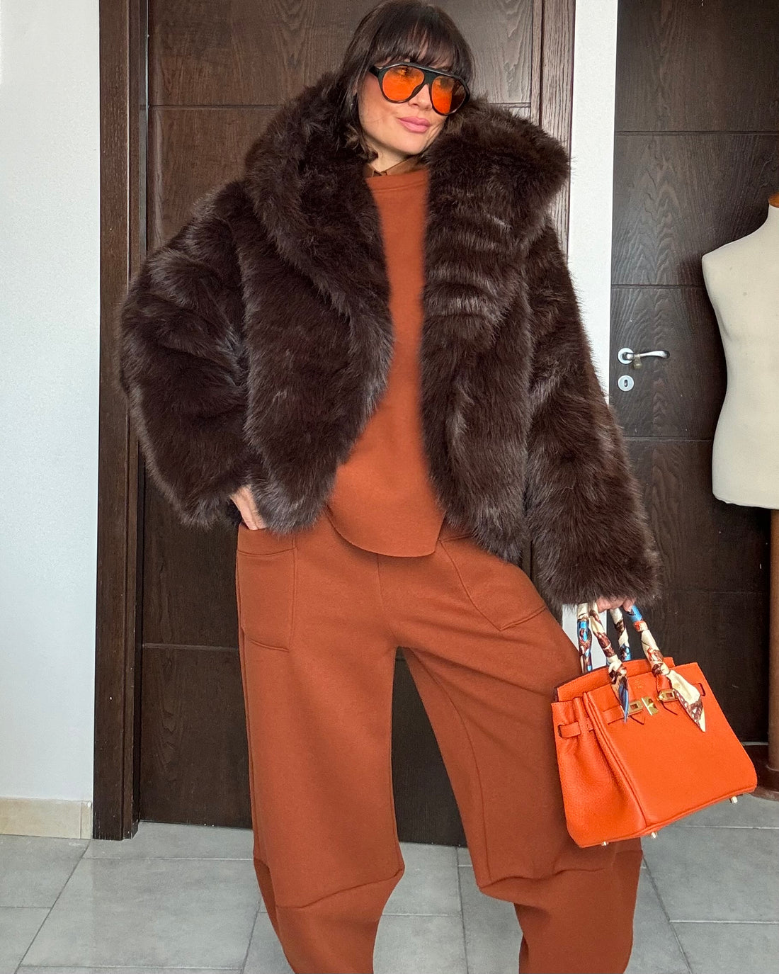 Eco pelliccia Saint Moritz moro