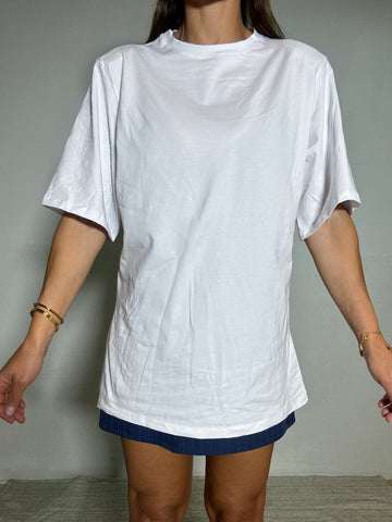 T-shirt basic 100% cotone con spalline bianca lunga