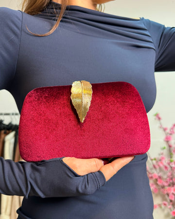 Pochette velluto Atene Bordeaux