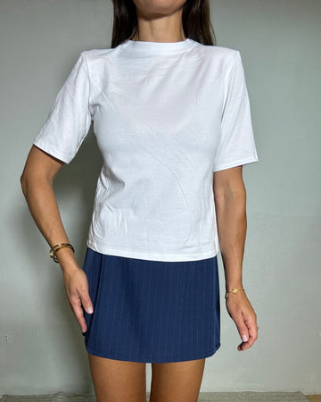 T-shirt basic con spalline 100% cotone  corto bianca