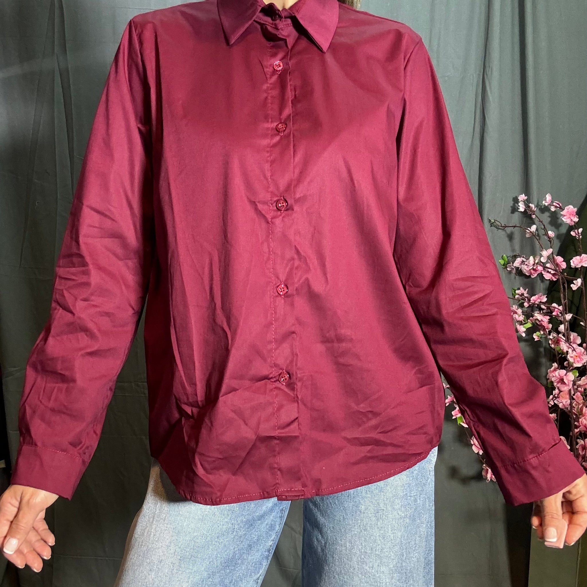 Camicia Borgogna 100% cotone