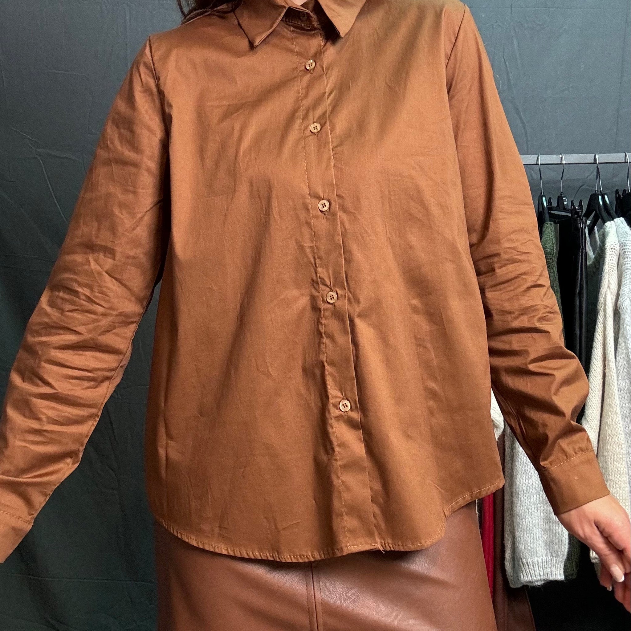 Camicia cacao 100% cotone