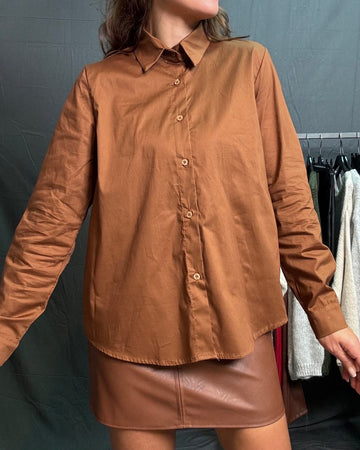 Camicia cacao 100% cotone