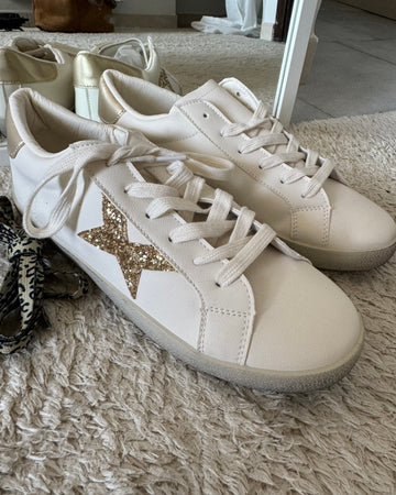 Sneakers Star bianche e oro